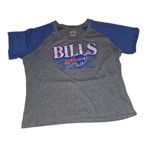 NFL Womens Bills Tee - Gray and Blue Size XL